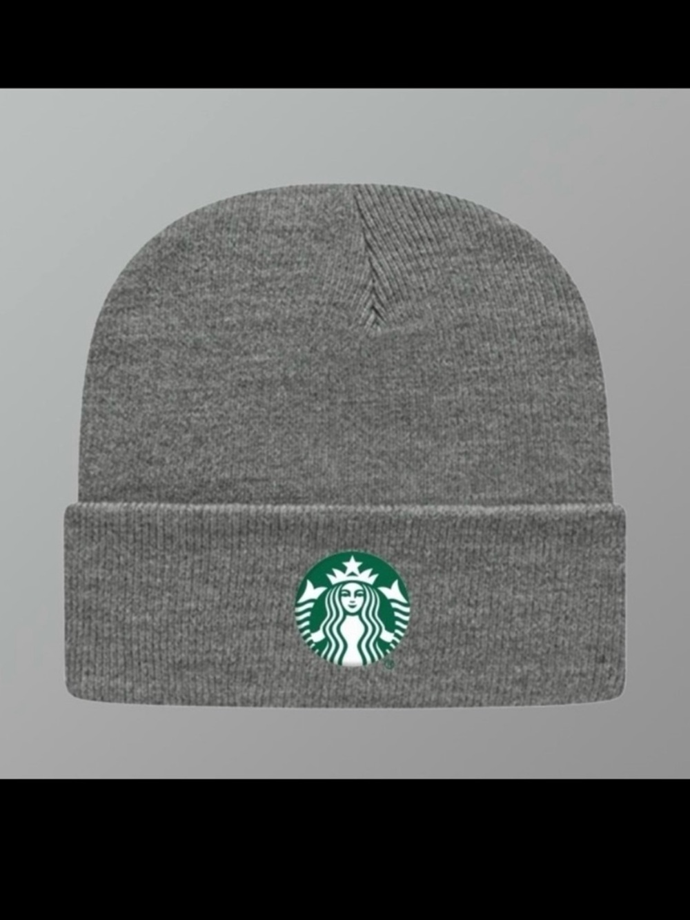 STARBUCKS Gray Knit Siren Cuff Beanie Hat Unisex One Size